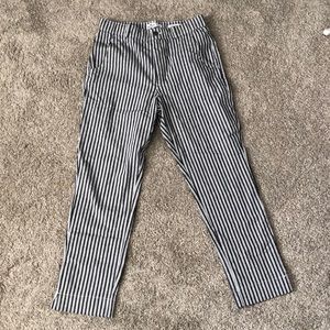hollister grey/white striped pants